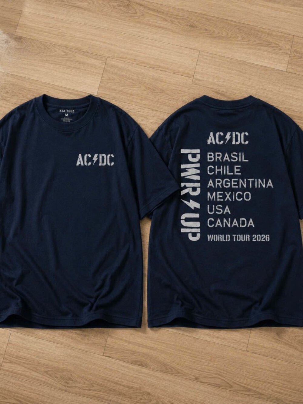 AC/DC PWR UP World Tour 2026 Concert T-Shirt Navy Blue